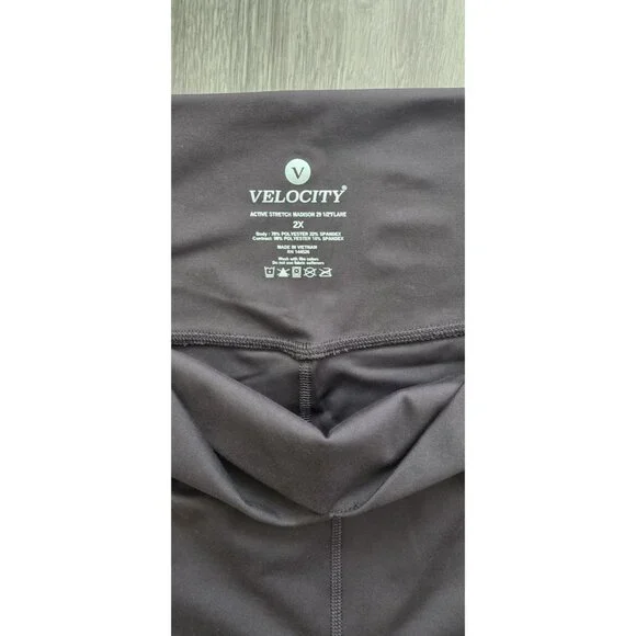 Velocity 2X Plus High Rise Flare Wide Leg Stretch Yoga Pants Bootcut - Picture 5 of 16